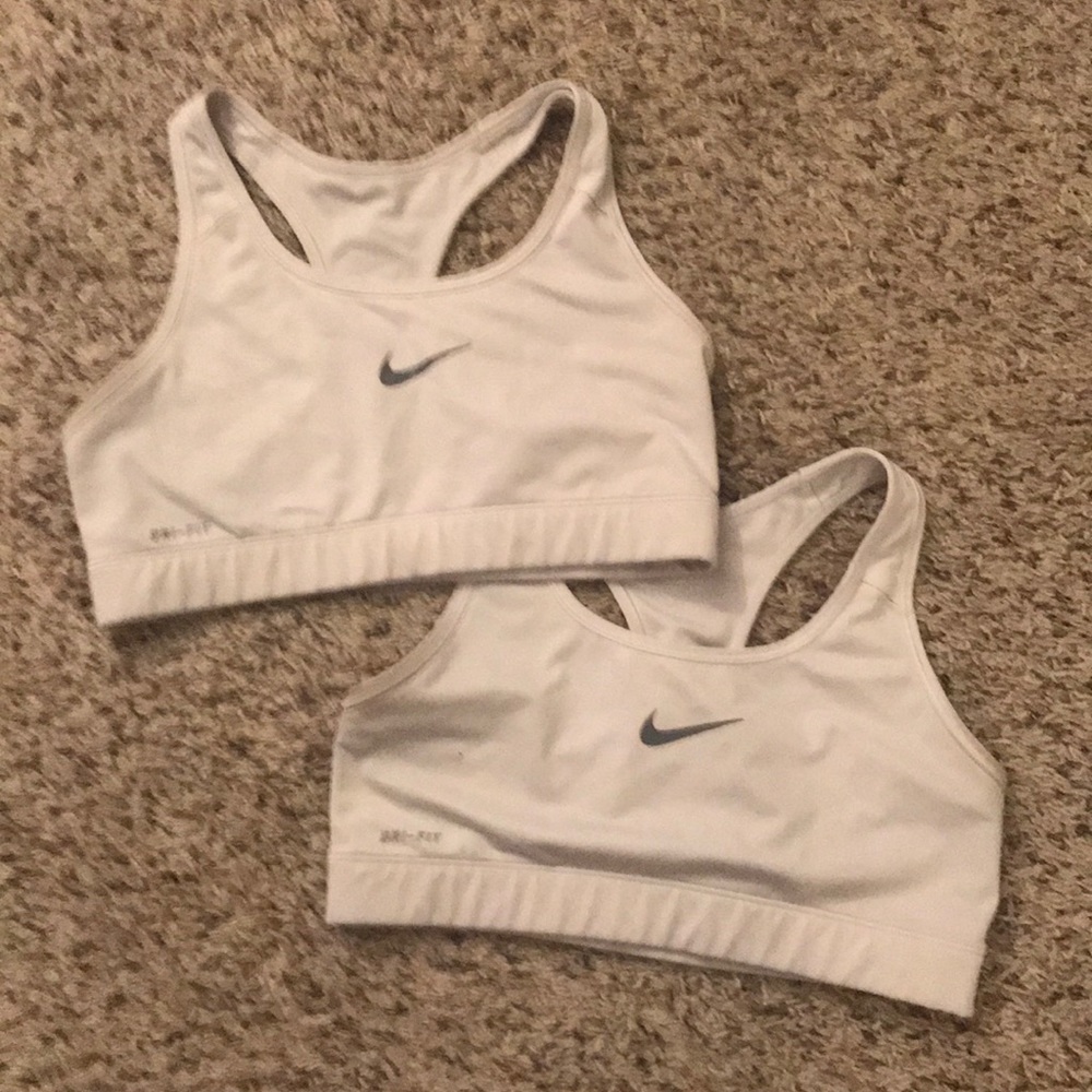 White Nike Dri Fit Sports Bra